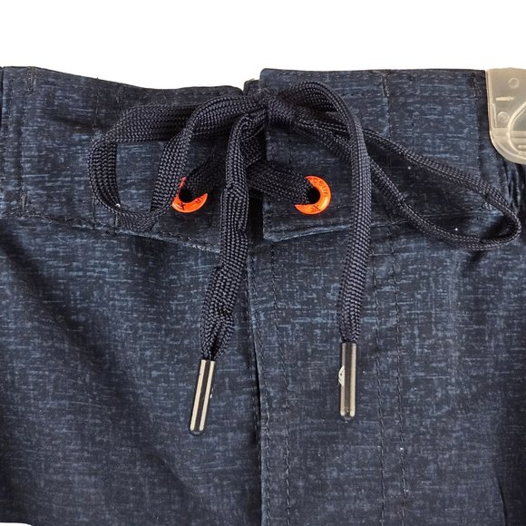 Zeroxposure Men Swim Trunks Size L Blue Orange Striped Drawstring Zippered Pocke - Picture 6 of 8